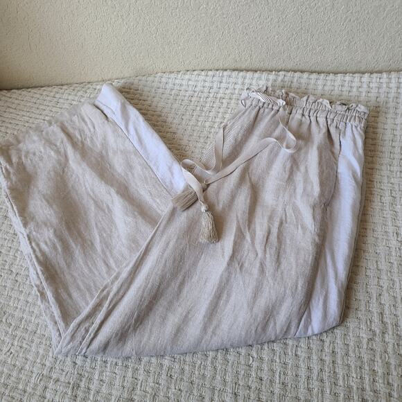 J. Crew Beige 100% Linen Pants Women's Size S - Picture 1 of 8